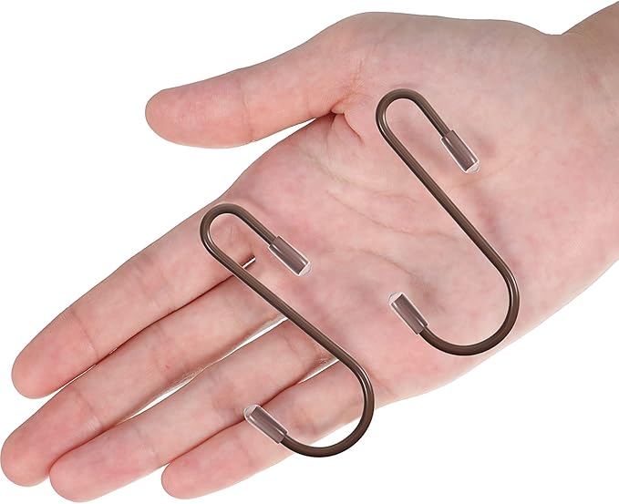 Hotop 36 Pcs Bronze S Hooks for Hanging 2.4 Inch Heavy Duty S Shaped Hook Rack Metal Non Slip Hanger for Christmas Tree Stocking Kitchen Pot Utensils Closet Wire Bathroom Bedroom Pan Bag Towel Plant
