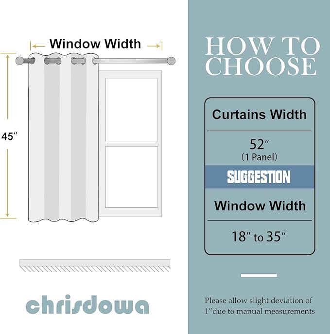 ChrisDowa Grommet Blackout Curtains for Bedroom - Thermal Insulated Room Darkening Curtains for Living Room (1 Panel Set, Royal Purple, 52W x 45L)
