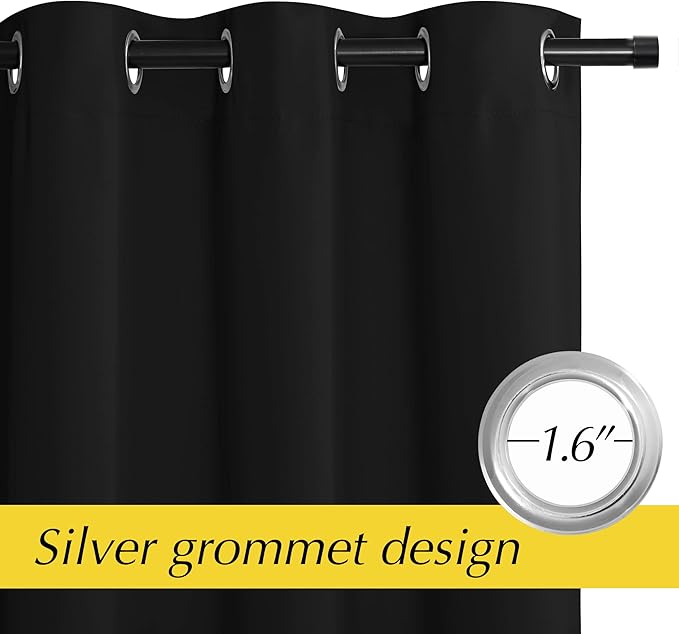 NICETOWN Door Curtain for Doorways, Blackout Privacy Doorway Curtains for Bedroom Closet Door, 80 inches Long Temporay Door Cover Portable Curtains for Hallway, 42 inches Wide, Black, 1 Panel