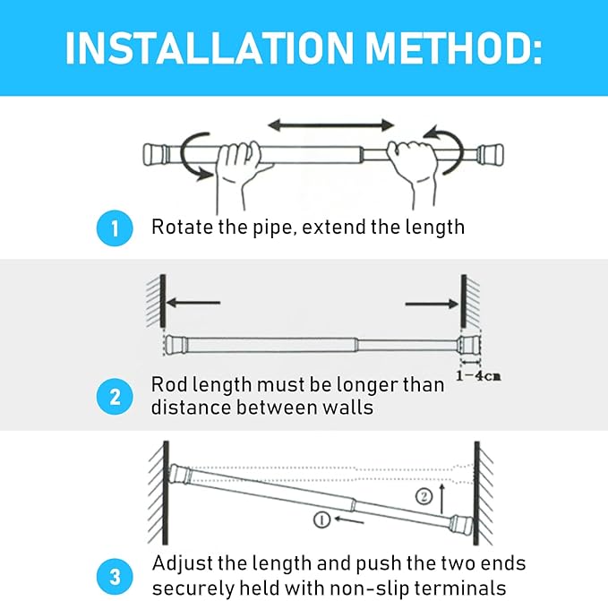 2 Pack Black Small Tension Curtain Rod 16-26 Inch,7/8" inch Adjustable Short Curtain Rod No Drilling,Spring Curtain Rod for Windows Kitchen Closet Doorway