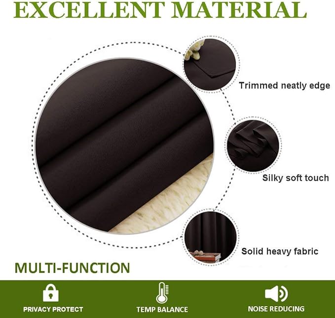NICETOWN Blackout Curtain Room Darkening Panel Energy Smart Light Blocking Solid Grommet Blackout Curtain/Drape for Patio (1 Piece, 42 inches x 84 inches, Toffee Brown)