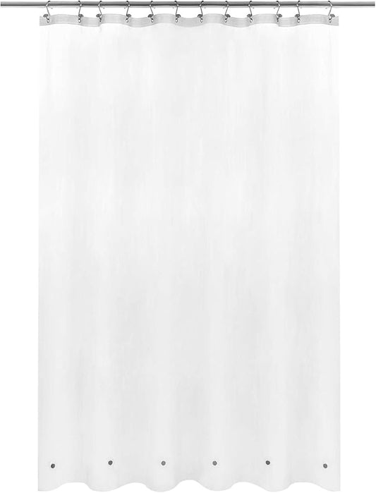 Barossa Design Extra Long Shower Curtain Liner with 6 Magnets - 72" x 84" XL, Waterproof PEVA Shower Liner for Bathroom, PVC Free, Metal Grommets - Frost, 72x84