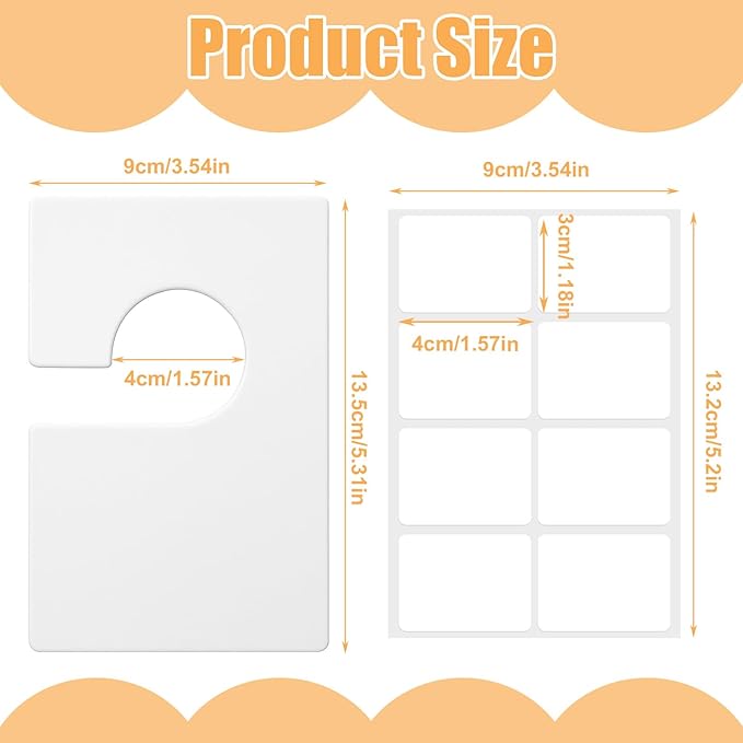 32 Pack Closet Dividers for Hanging Clothes Clothing Size Dividers,Size Markers for Clothing White Clothings Rack Reusable Closet Separators with 40 Labels Rectangular Clothings Closets Divider