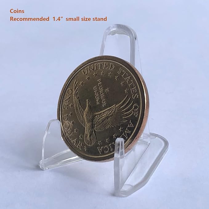 LRANFOW Thickened Version 24 Packs Card Stands Sports Card Holder, Card Display Stand for Display Graded Card Challenge Medals Casino Chips, 2.3 Inch Tall, Clear