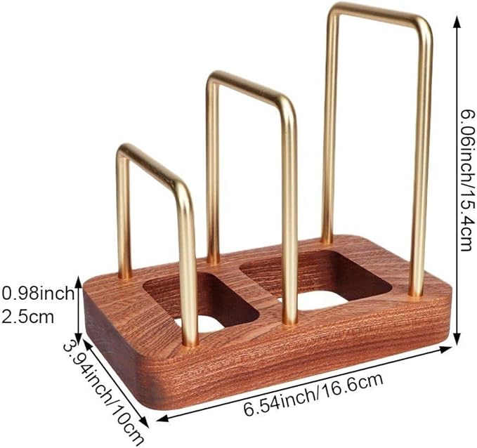 Chopping Board Rack with Wood Base Multi Layer Lid Holder Baking Pan Storage Organiser Cabinet Accessory for Home Kitchen