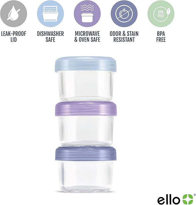 Ello Color Lock 8PC Mixed Glass Food Storage Sets, Leak-Proof Glass Food Storage Containers