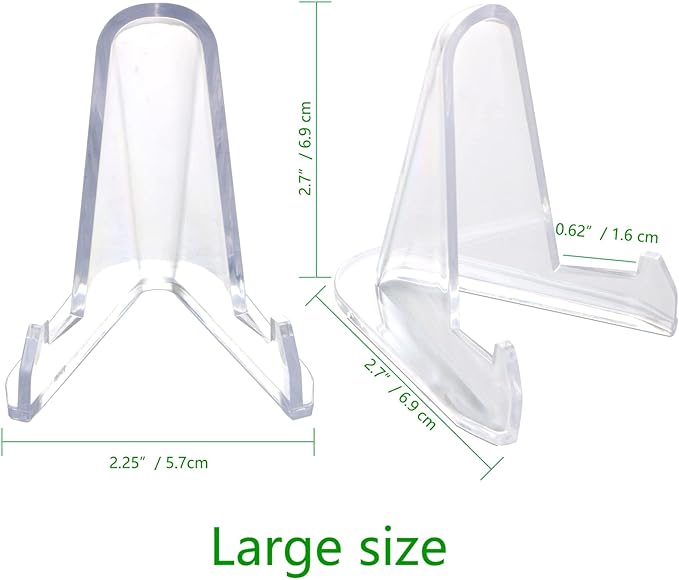 LRANFOW Thickened Acrylic Card Stands Mini Easel Holder, Sports Card Stands, Trading Graded Card Stand for Displaying Pocket Graded Card Challenge Medals Casino Chips, 22 Pack 2.7 Inch Tall Clear