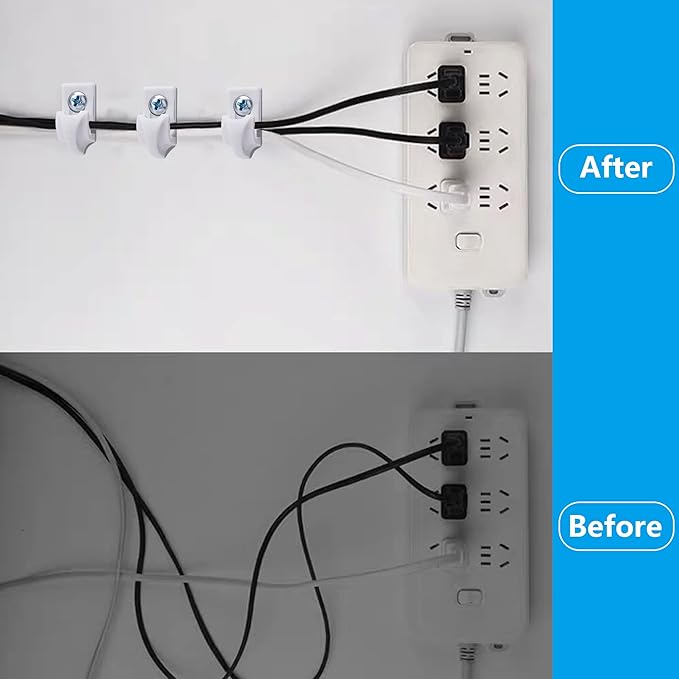 Sfcddtlg 25 Pcs White Down Wall Clips - Wire Shelf Brackets Loop Clips - Closet Maid Support Brackets - Plastic Shelves With Screws and Expansion Tubes for Wire Shelving