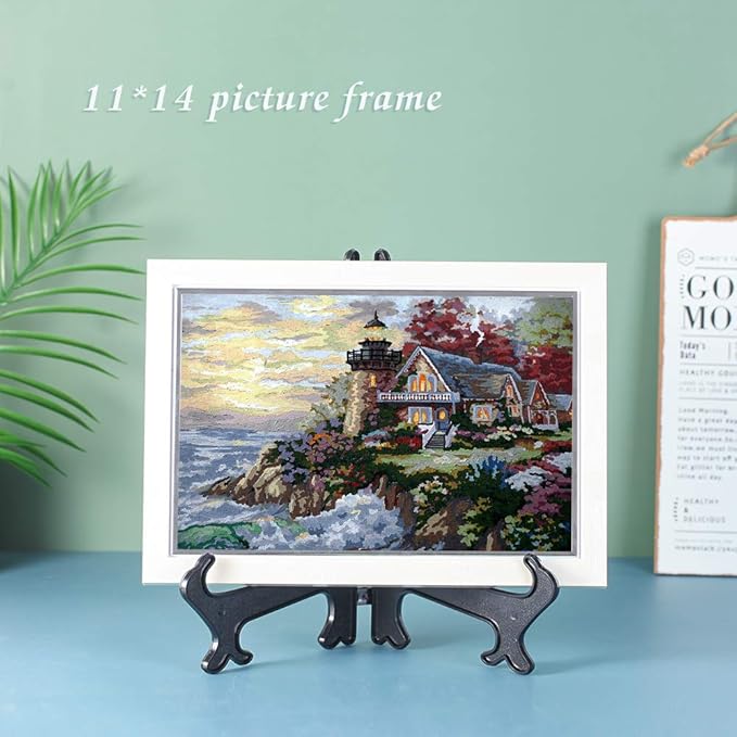 Artliving (4 Pack) 12 Inch Plastic Display Stand, Black Easel Display Photo Holder Stand, Displays Picture Frames, Cookbooks, Tablets and Art