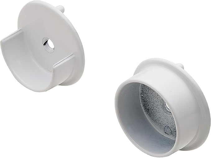 Synergy Collection Wardrobe Tube Support, 1 Pair for 1 5/16" Diameter Closet Rod (Zinc, White)