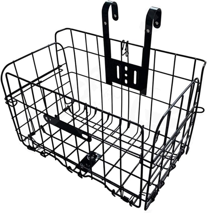 Folding Bike Front Basket Bicycle Wire Basket with Handles Easy Installation on Front Handlebar