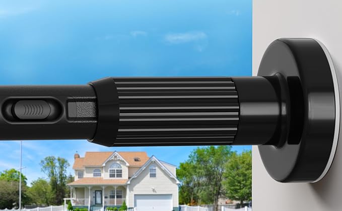 AIZESI 41-165 Inch Heavy Duty Black Tension Curtain Rod - No Drilling, Adjustable, Rust-Resistant for Outdoor, Living Room, Window, Bathroom