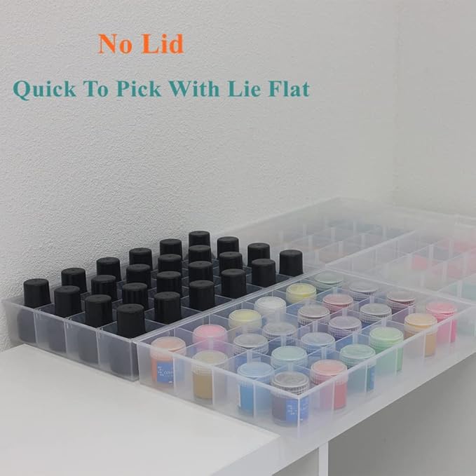 BangQiao 2 Pack Fixed 24 Grids Clear Plastic Organizer Sorting Tray and Transparent Storage Divider Box Container Case for Hardware, Craft, Sewing Kit,Office Supplies, Small Parts