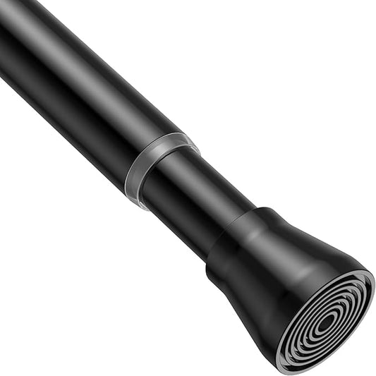 1pc Tension Curtain Rod for Windows 27 to 50 Inch，Spring Tension Rods Black Curtain Rods Adjustable Spring Rod Extendable Tension Rod for Kitchen, Bathroom, Window, Bookshelf
