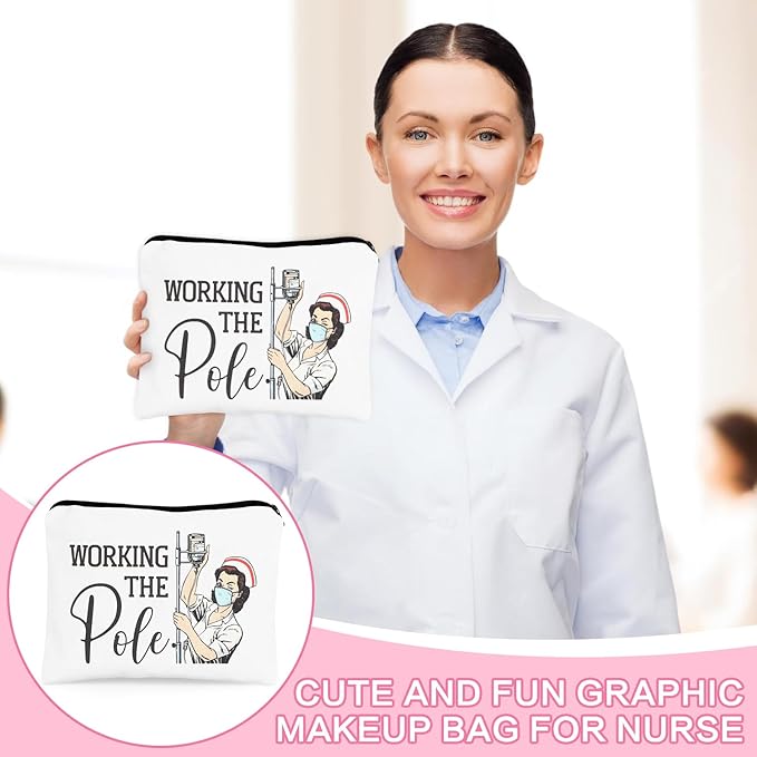 Nurse Makeup Bag - Nurse Gifts, Nurse Zipper Bag Cosmetic Bag, Nursing Bags for Nurses, Nurse Accessories for Work, Nurse Gifts Bulk, Nurse Graduation Gift, Funny Appreciation Gift (Nurse A1)