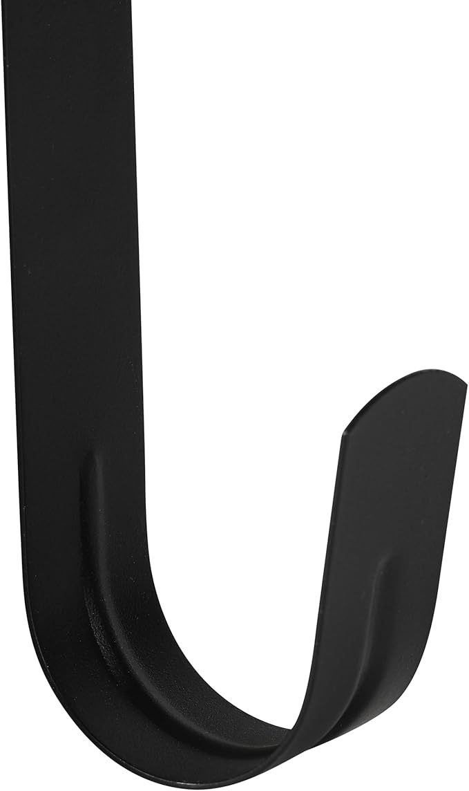 Wreath Hanger for Front Door, Slim Over The Door Hook, Easy to Use and Reusable Holiday Wreath Holder for Christmas, Thanksgiving, Halloween and Daily Décor(15" Black, 1)