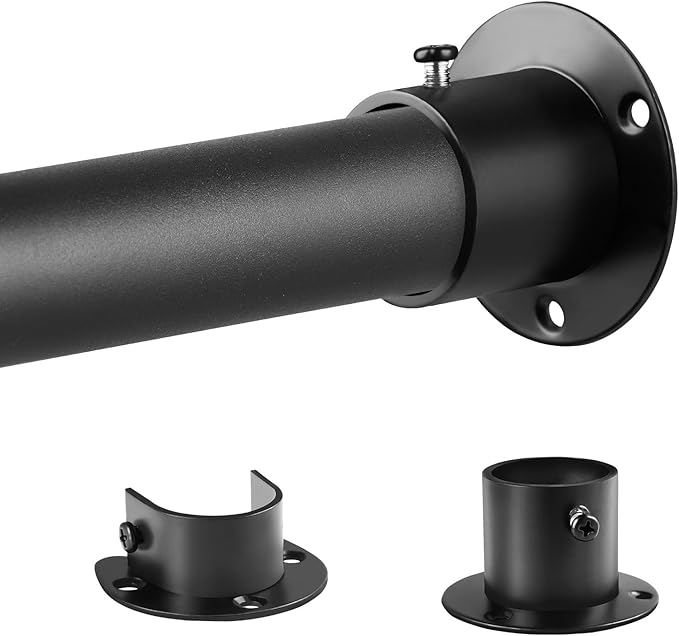 Closet Rod, 17 to 99 Inch Adjustable Closet Rod for Rugged Durability,1.3 Inch Diameter Heavy Duty Closet Rods for Hanging Clothes,Premium Metal Black Closet Poles for Wardrobes