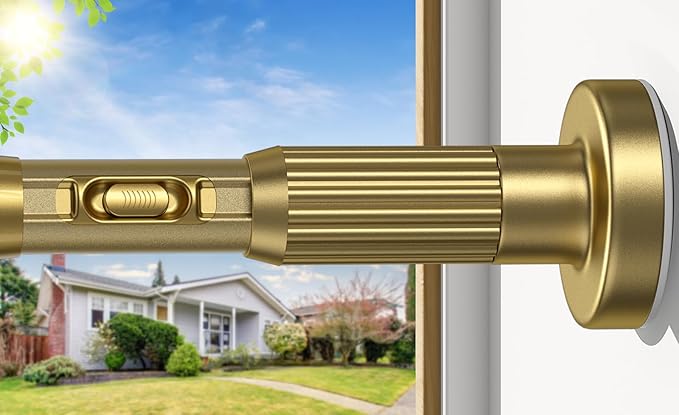 AIZESI 41-67 Inch Heavy Duty Gold Tension Curtain Rod - No Drilling, Adjustable, Rust-Proof for Outdoor, Living Room, Bathroom