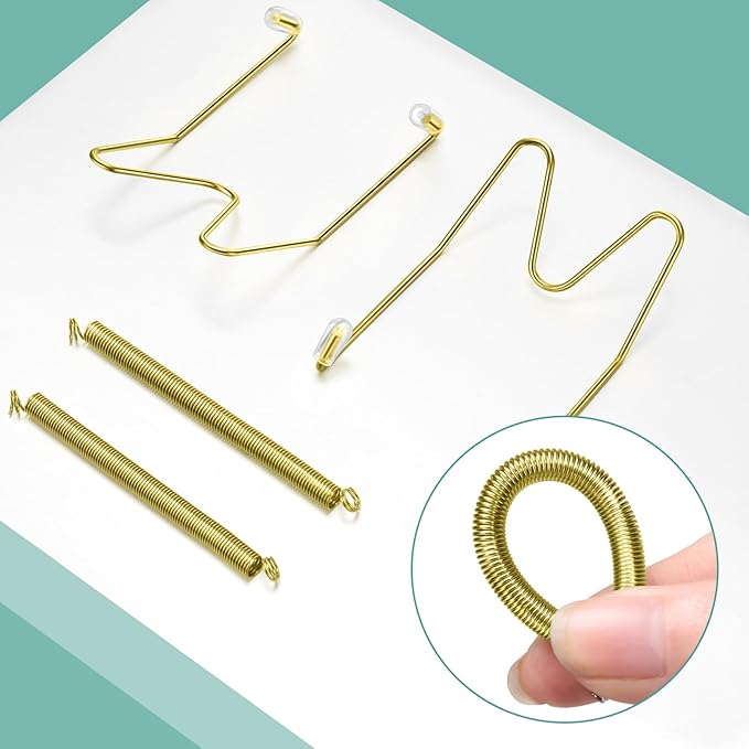 Hotop 12 Pieces Plate Hangers for Wall Stainless Steel Wire Invisible Plate Hangers Heavy Duty Display Holders with 12 Pieces Hooks for Wall Decoration(4-5 Inch,Gold)