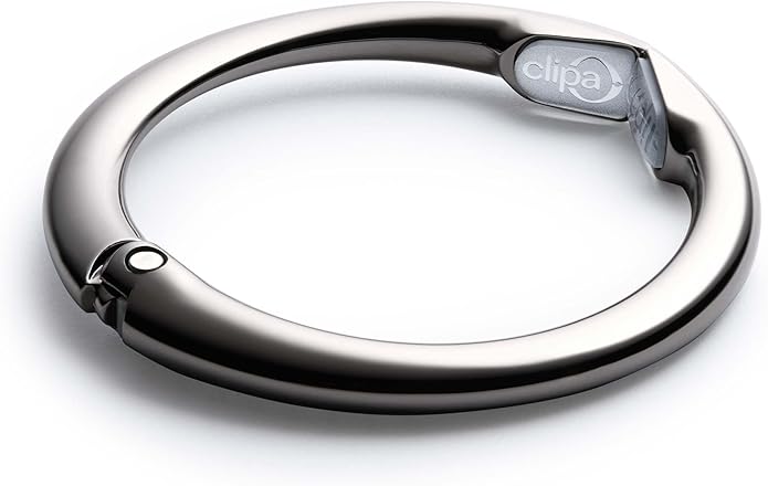Clipa Bag Hanger - The Ring that Opens Into a Hook, Closes Automatically | Hangs Almost Anywhere in Just 1/2" of Space | Holds 33 lbs Yet Weighs Only 1.6 oz | 8 Styles | 3 yr Warranty