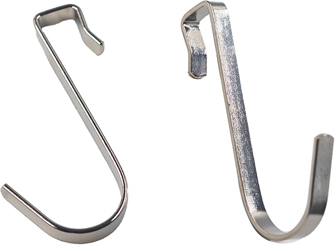 20Pcs J Shaped Stainless Steel Hanger Hook,Clip-on Wire Rack Hook, Hanging Sink Grid Hooks Wire Shelf Hooks for Kitchen Bedroom Office, Silver