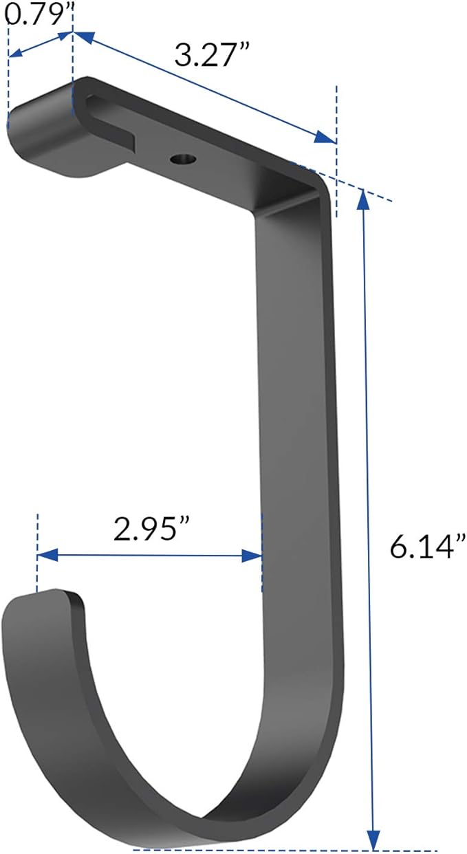 FLEXIMOUNTS 4 Pack Add On Storage Flat Hook Accessory for Garage Ceiling Rack and Wall Shelving, Max Weight Capacity up to 50lbs, Black