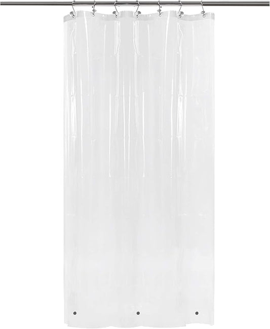 Barossa Design Narrow Shower Curtain Liner with 3 Magnets - 36" x 78", Waterproof PEVA Shower Liner for Small Long Bathroom Stall, PVC Free, Metal Grommets - Clear, 36X78
