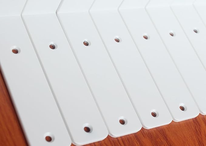 8 Pack - L 6" x H 6" x W1.5, 5mm Thick White L Shelf Bracket, Iron Shelf Brackets, Metal Shelf Brackets, Floating Shelf, Shelf Supports with Screws