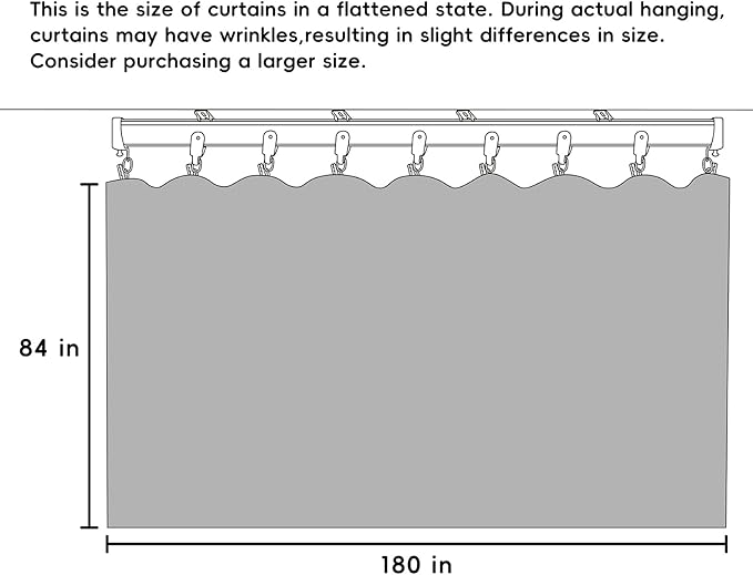 Room Divider Curtains Flexible Ceiling Tracks set Curtain track Ceiling Mount Blackout Curtain for Living Room Bedroom Ceiling Curtain Rod Privacy Dividers Panel W180xH84 Light Grey Drape&Black rail