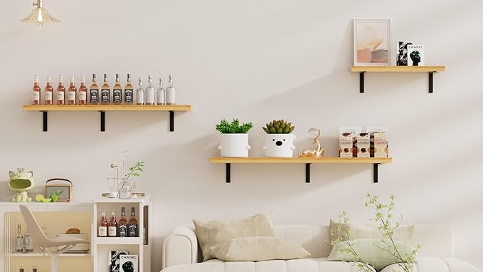24 Pack - L 12" x H 8" x W1.5, 5mm Thick Black L Shelf Bracket, Iron Shelf Brackets, Metal Shelf Brackets, Floating Shelf, Shelf Supports with Screws