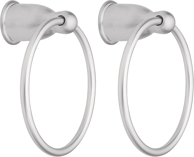 Moen YB8086BC Mason Hand-Towel Ring, Brushed Chrome (Pack of 2)