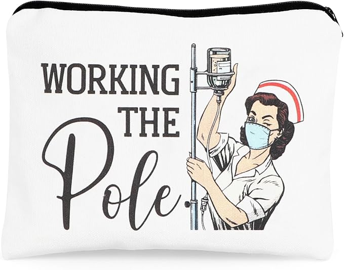 Nurse Makeup Bag - Nurse Gifts, Nurse Zipper Bag Cosmetic Bag, Nursing Bags for Nurses, Nurse Accessories for Work, Nurse Gifts Bulk, Nurse Graduation Gift, Funny Appreciation Gift (Nurse A1)