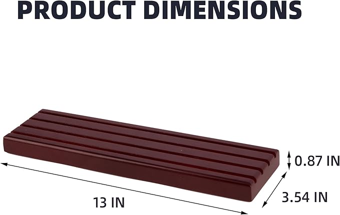 DisplayGifts Challenge Coin Display Stand, 4 Row Wooden Holder Rack Case (Mahogany - Style 2 -4 Rows)