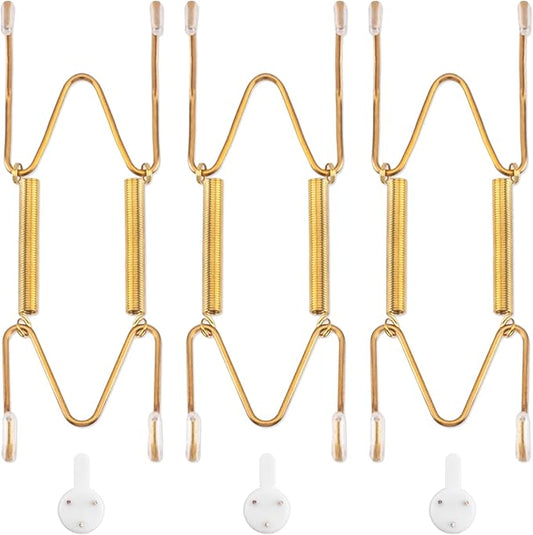 Bilillo 3 Pack Plate Hangers for The Wall, Suitable for 5-6 inch Decorative Plate, Stainless Steel Invisible Heavy Duty Wire Plate Holder with Wall Hooks, Plate Hangers for Displaying Plates