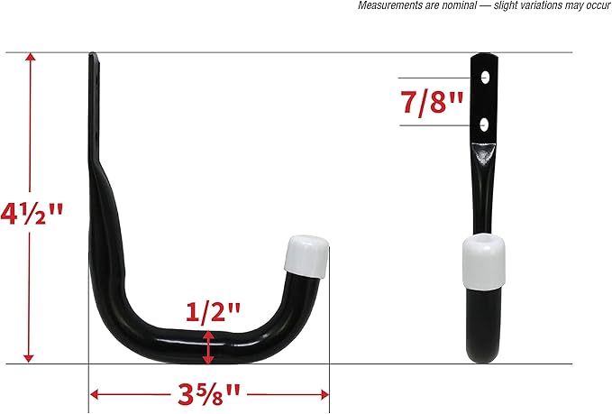 Shepherd Hardware 8088E Heavy Duty Steel Garage Storage/Assorted Utility Hooks, 6 Pack, black