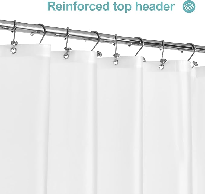 Mrs Awesome Frost Shower Curtain Liner with 3 Magnets, 70x60 Frosted PEVA Shower Liner, Light Weight Plastic Shower Curtain for Bathroom, Waterproof,Frost