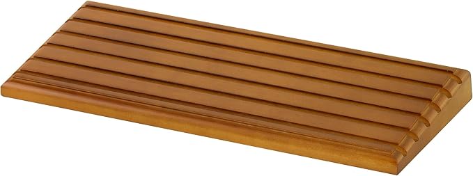 DisplayGifts Challenge Coin Display Stand, 6 Row Wooden Holder Rack Case Holds 42 Coins (Light Walnut Finish - 6 Rows)