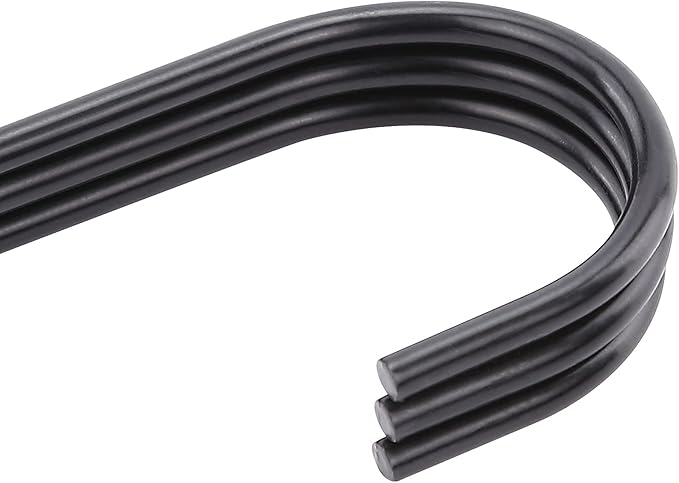 20-Pack Black S Hooks for Hanging 2.4 Inch – Small S Hooks Carbon Steel Hangers for Jeans, Kitchen Pots & Plant Hanging – Lightweight 0.88 Inch Opening Holder for Wire Shelving, Towel & Purse