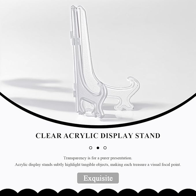 7 Inch Clear Acrylic Easel Stands 2pcs Plate Display Holders for Framed Photos Cookbook Recipes Table Numbers Office Desk Decor Small Foldable Stand