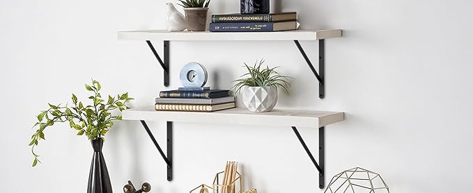 20 Pack L22 x H 12" Black Heavy Duty Shelf Brackets with Screws Metal Shelf Brackets Shelf Support Angle Brackets for Shelves L Brackets Heavy Duty Floating Shelf