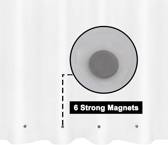 Barossa Design Frosted Shower Curtain Liner with 6 Magnets - Waterproof PEVA Shower Liner for Bath Tub, 72" x 72" Standard Size, PVC Free, Metal Grommets - Frost, 72x72 (Pack of 2)