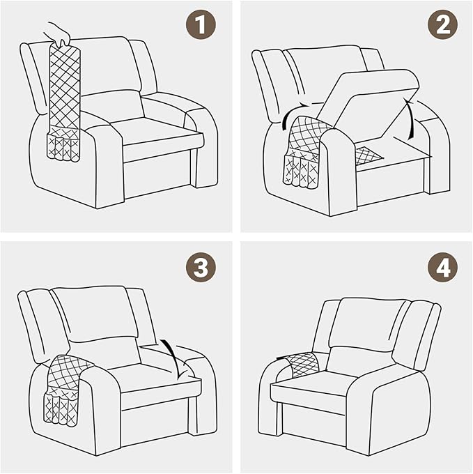 Armchair Caddy & Remote Control Holder for Couch & Recliner | Non-Slip Armrest Organizer with 6 Pockets for TV Remote, Phone, Tablet, Magazine & More, 19 x 35 Inches, Chocolate