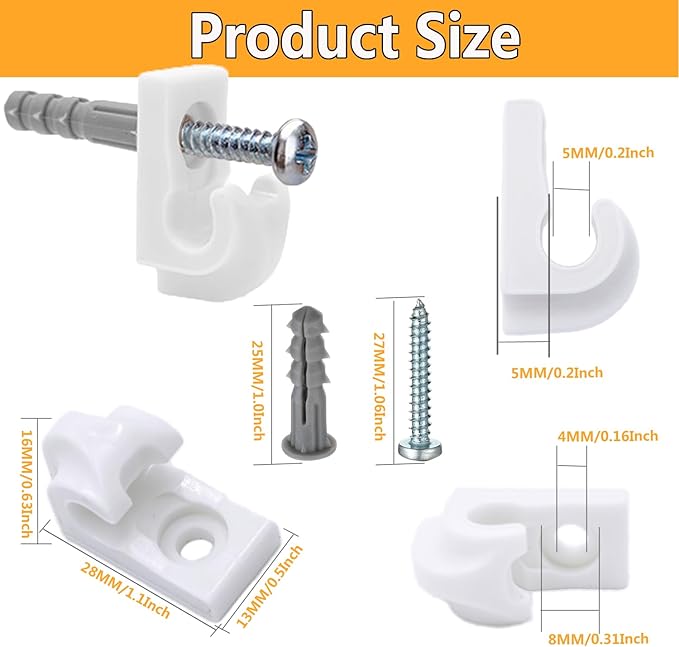 Down Wall Clips- 30 Sets Wire Shelf Brackets Loop -Closet Shelves Clips-Wire Shelf Back Wall Clip,Included Clips,Screws and Expansion Tubes ,Plastic,White,30 Sets (Pack of 1)