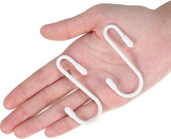 Hotop 36 Pcs White S Hooks for Hanging 3.15 Inch Heavy Duty S Shaped Hook Rack Metal Non Slip Hanger for Christmas Tree Stocking Kitchen Pot Utensils Closet Wire Bathroom Bedroom Pan Bag Towel Plant