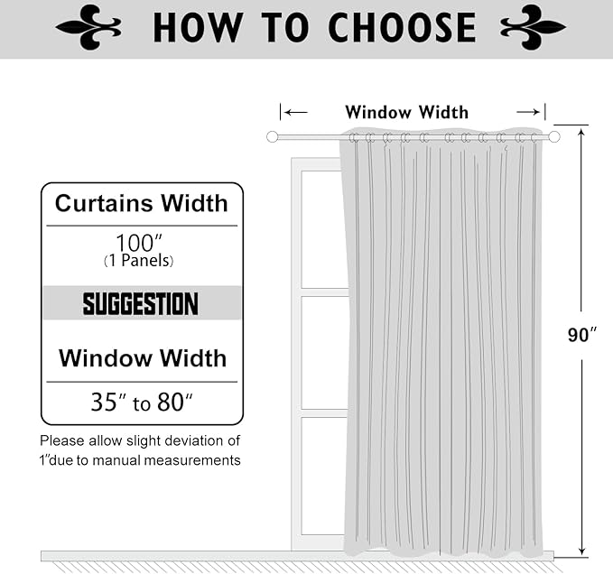 ChrisDowa Room Divider Curtain 90 Inches Long, Wide Blackout Sliding Door Curtain for Bedroom, Room Darkening Privacy Window Curtain for Patio Door (1 Panel Set, Navy Blue, 100 x 90 Inch)