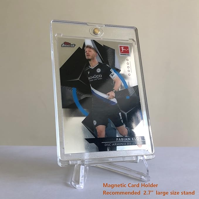 LRANFOW 36 Pack Thickened Card Display Stand Sports Card Holder Small Easel Stand for Challenge Coin Graded Card Sports Card Trading Card PSA Card Baseball Card, 2.3 Inch Tall Clear