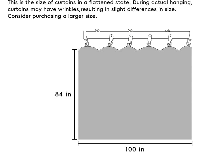 Room Divider Curtains Flexible Ceiling Tracks set Curtain track Ceiling Mount Blackout Curtain for Living Room Bedroom Ceiling Curtain Rod Privacy Dividers Panels W100 x H84 Beige Drape & Black rail