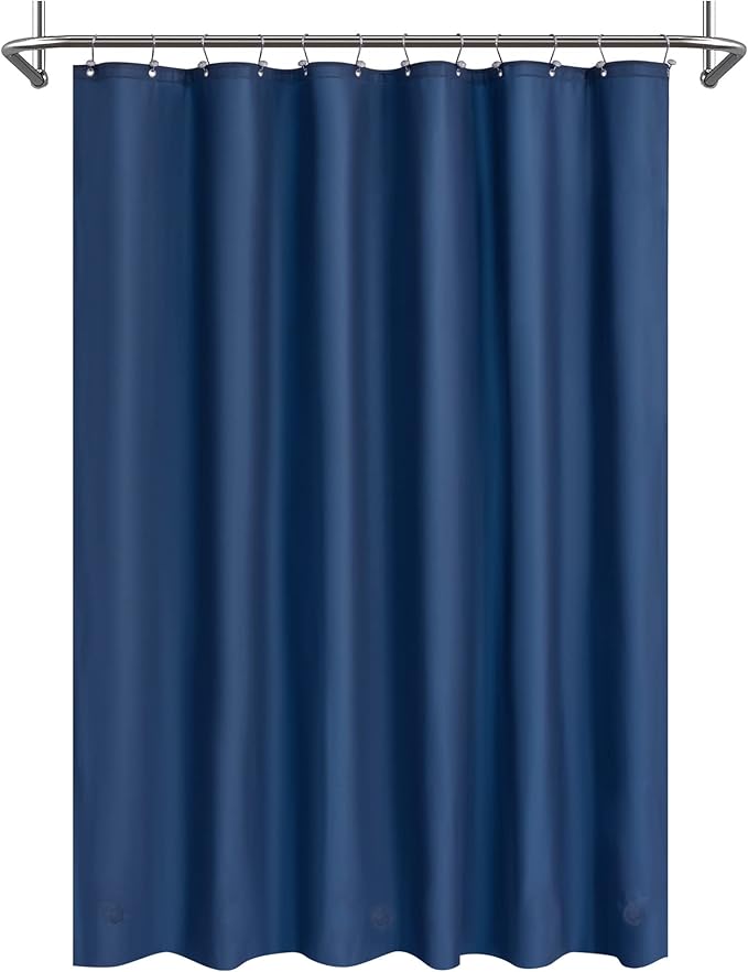 Mrs Awesome Navy Shower Curtain Liner with 3 Magnets, 72x72 Premium Flexible Sturdy Plastic Shower Curtain for Bathroom Lightweight & Waterproof, Navy Blue