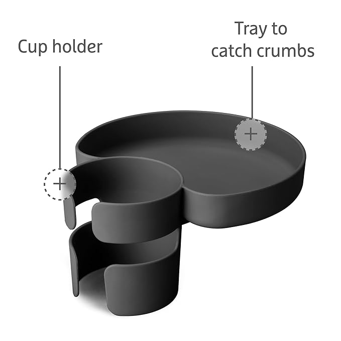 Munchkin® Carseat Tray - Toddler Travel & Road Trip Accessory for Mess-Free Snacking in The Car, Grey