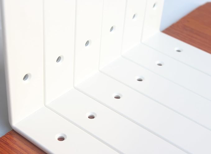 12 Pack - L 9" x H 6" x W1.5, 5mm Thick White L Shelf Bracket, Iron Shelf Brackets, Metal Shelf Brackets, Floating Shelf, Shelf Supports with Screws